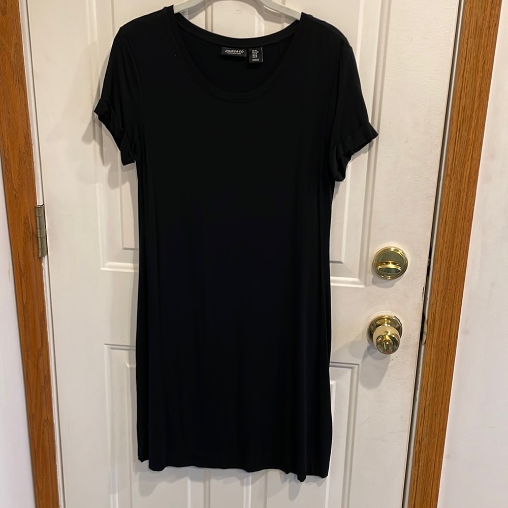 Jones & Co Jones New York Black Rayon Spandex Sheath Dress size medium NWOT